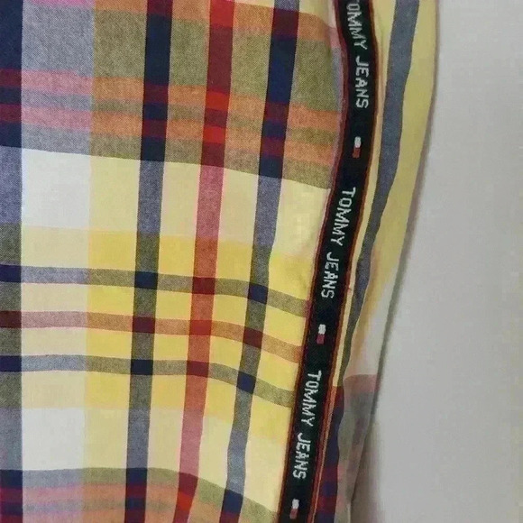 Vintage Y2K Tommy Hilfiger Jeans Plaid Short Sleeve Button Down Shirt sz XL - Picture 4 of 9